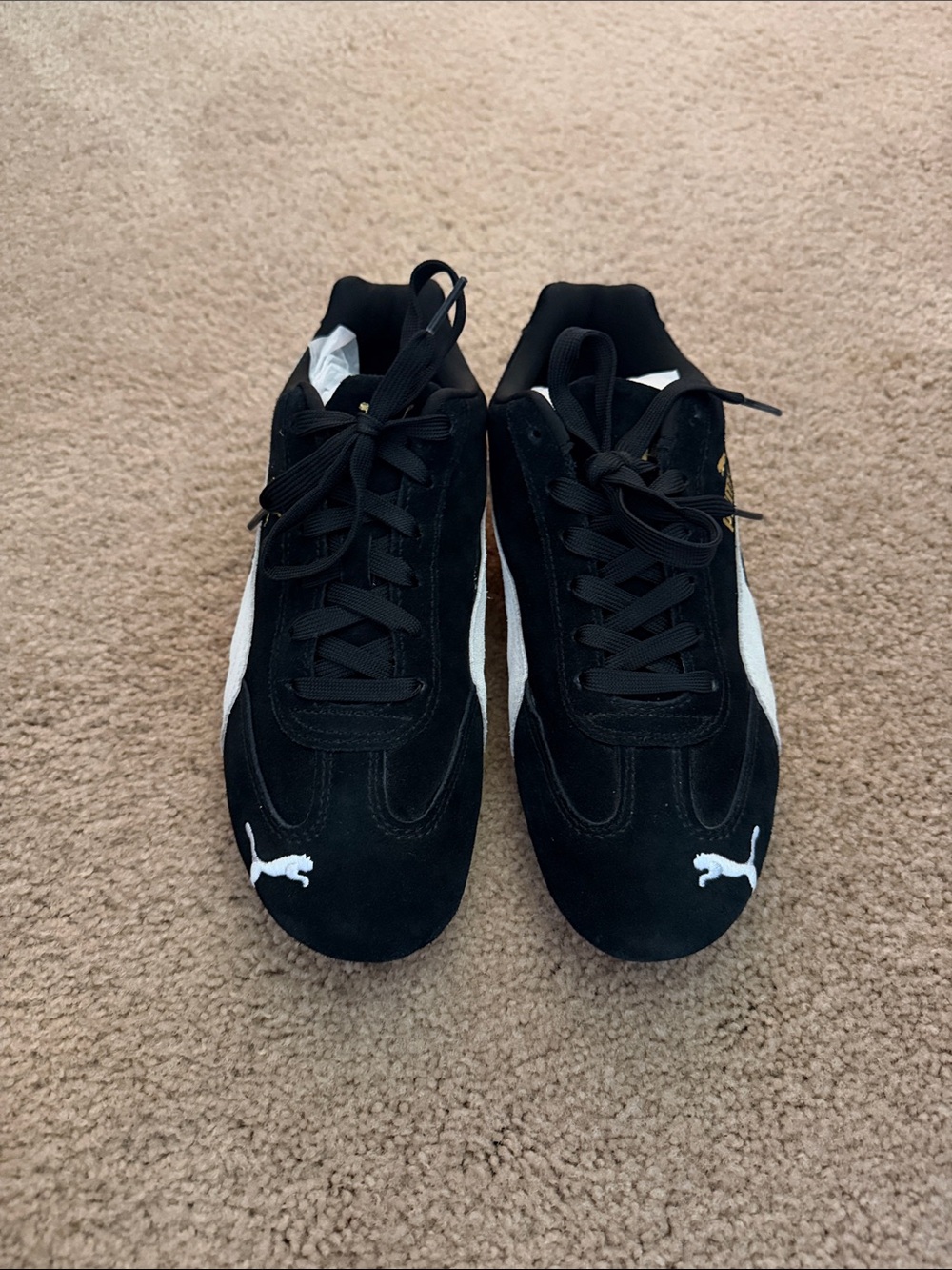 Puma Black Suede Sneakers with White Formstrip